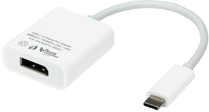 Adapter-przejściówka NewerTech USB Type-C to DisplayPort 1.4 White (0811643017146) - obraz 5