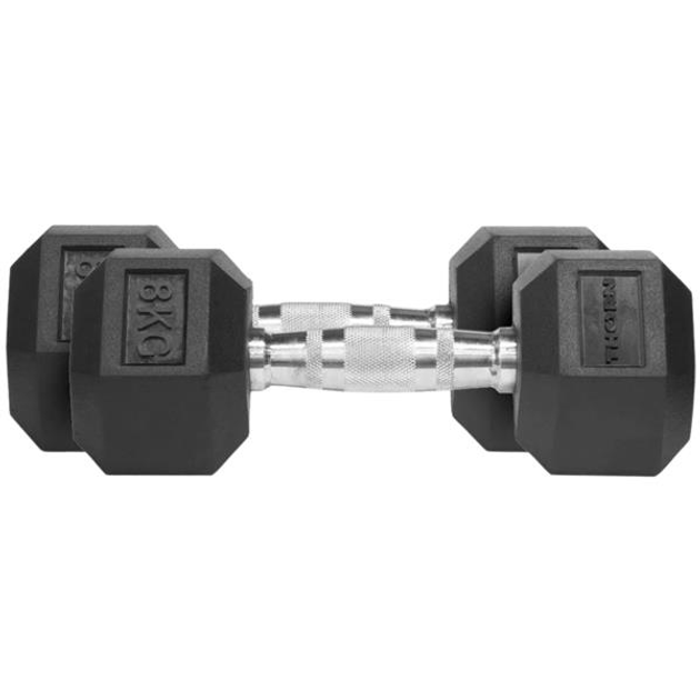 Zestaw hantli Thorn Fit Hex Rubber Dumbbell H1105 2 x 8 kg (5902701512224) - obraz 1