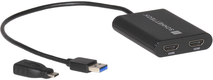 Adapter-przejściówka Sonnet Dual HDMI 2.0 4K to USB Type-C/Type-A/Thunderbolt Black (0732311013232) - obraz 2