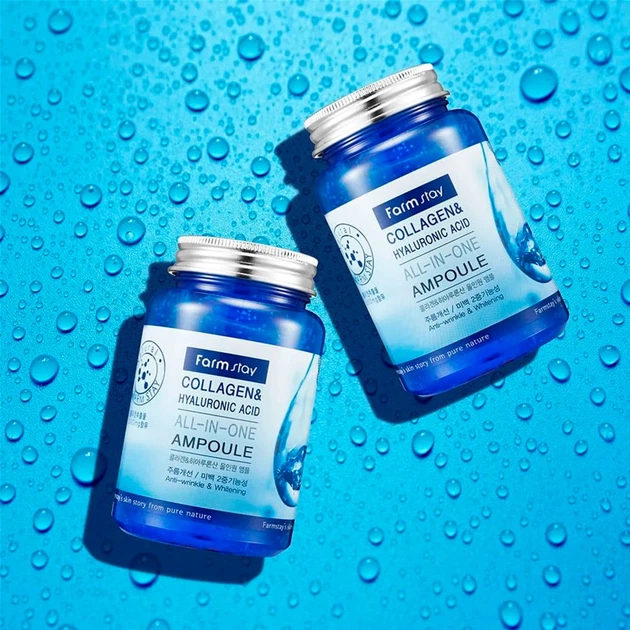 Сироватка для обличчя FarmStay Collagen & Hyaluronic Acid All-In One Ampoule від зморшок 250 мл (8809469770002) - зображення 3