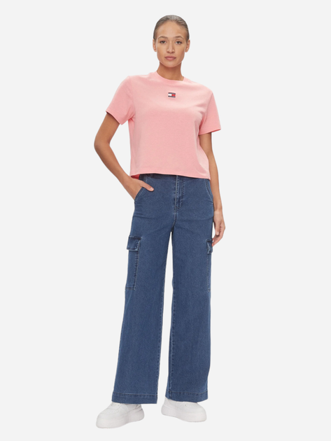 Koszulka damska bawełniana Tommy Jeans DW0DW17391-TIC M Jasnoróżowa (8720646804047) - obraz 3
