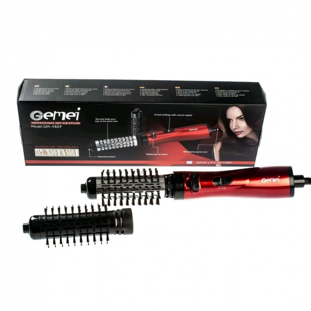 Вращающаяся фен-щетка Красный Gemei GM-4829 (SH779172) – фото, отзывы ...
