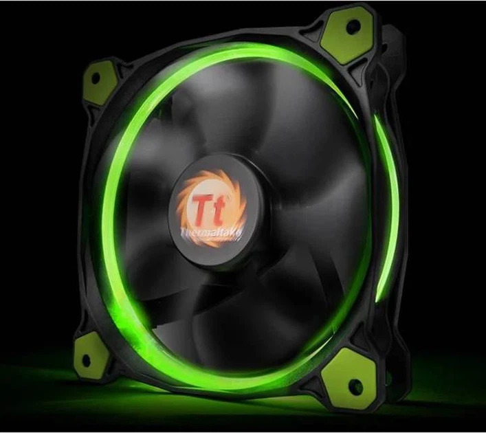 Набір вентиляторів Thermaltake Riing 12 LED Green 3-Fan Pack Зелений (4717964407542) - зображення 5