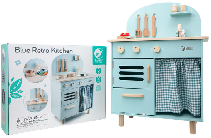 Kuchnia Classic World Wooden Toy Kitchen Retro Niebieska (6927049055713) - obraz 2