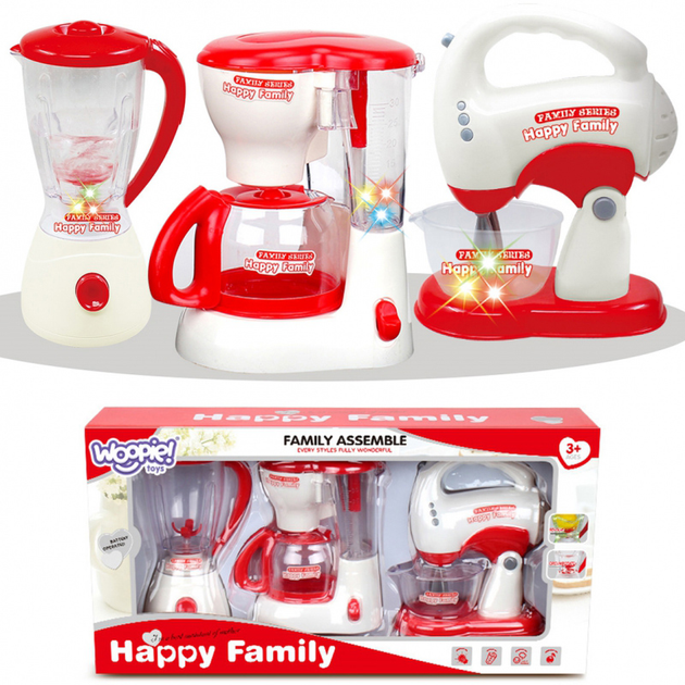 Zestaw urządzeń gospodarstwa domowego Woopie Happy Familly 3 in 1 Mikser + Blender + Robot kuchenny (5904326942936) - obraz 2