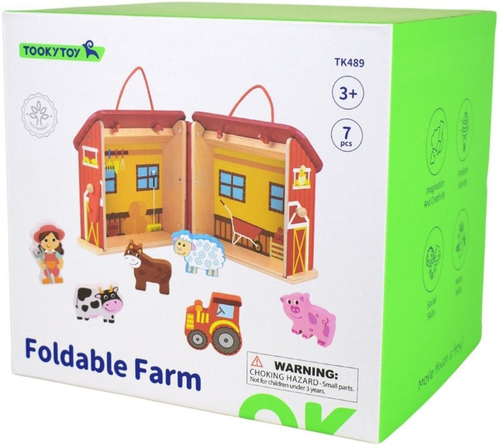 Ігровий набір Tooky Toy Wooden Foldable Fire Station (6972633374534) - зображення 1