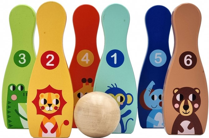 Набір для боулінгу Tooky Toy Дерев'яний (6972633371564) - зображення 5