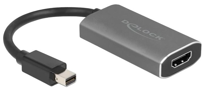 Adapter Delock DisplayPort 1.4 - HDMI 8K z HDR Grey/Black (4043619632008) - obraz 1