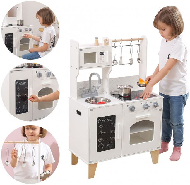 Kuchnia Viga Toys PolarB Little Chef's Kitchen with Light and Sound Biała (6971608440816) - obraz 2