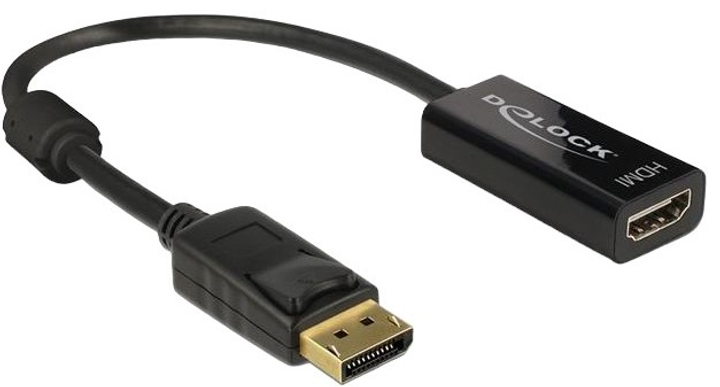 Adapter Delock DisplayPort 1.2 - HDMI 4K Black (4043619626090) - obraz 1