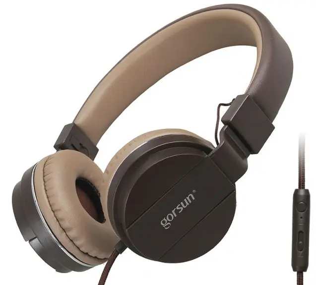 Навушники накладні провідні з мікрофоном Gorsun GS-779 кава - зображення 3