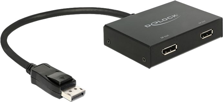 Спліттер Delock DisplayPort 1.2 - DisplayPort x2 Black (4043619876655) - зображення 1