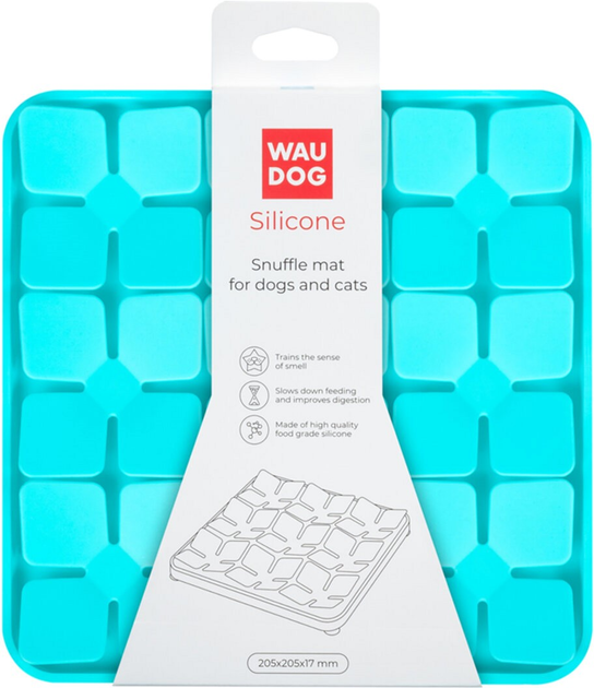 Mata silikonowa do wyszukiwania żywności WAUDOG Silicone 205x205x17 mm Niebieska (4823089367071) - obraz 4