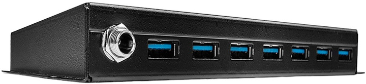 Hub USB Lindy 7 Port USB-A 3.0 Gen 1 Black (4002888431286) - obraz 1