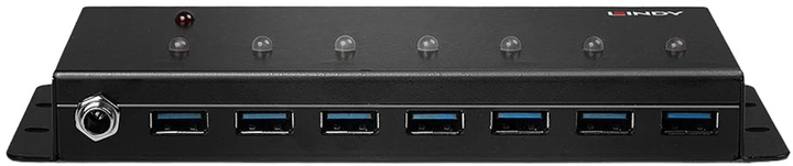 Hub USB Lindy 7 Port USB-A 3.0 Gen 1 Black (4002888431286) - obraz 2