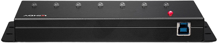 Hub USB Lindy 7 Port USB-A 3.0 Gen 1 Black (4002888431286) - obraz 3