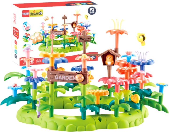 Конструктор Woopie Montessori Magic Garden Construction Blocks XXL 93 деталі (5904326949980) - зображення 1