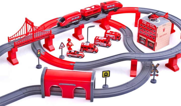 Zestaw do zabawy Woopie Diy Track Fire Rescue Train (5904326941526) - obraz 1