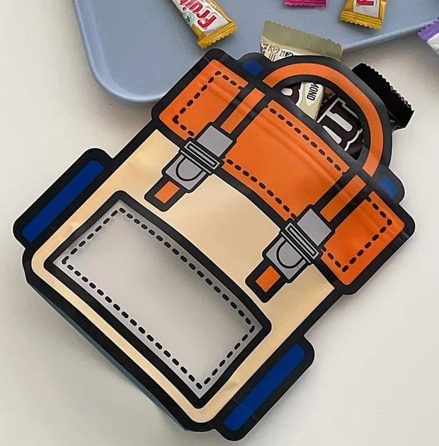 Пакет zip прозорий харчовий Портфель з ручкою помаранчевий