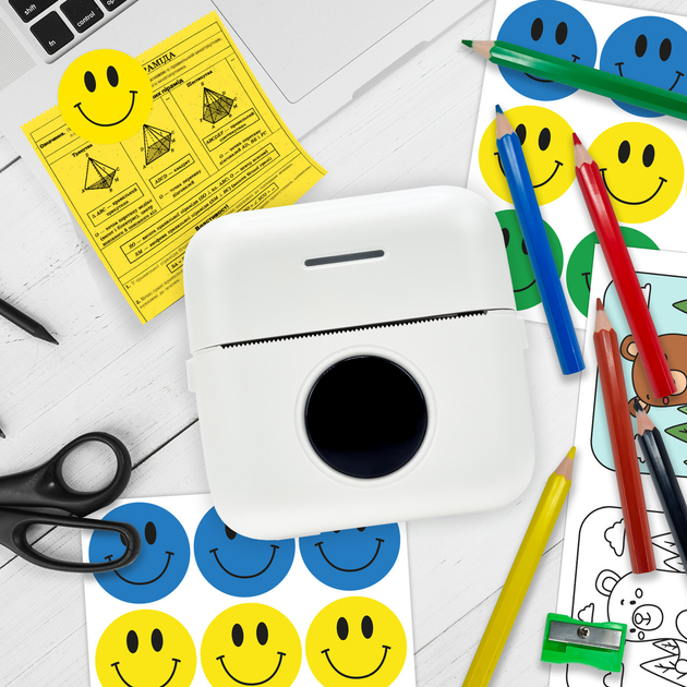 Мобильный Bluetooth термопринтер JETIX Mini Printer | Детский принтер с набором карандашей и стикеров - изображение 2