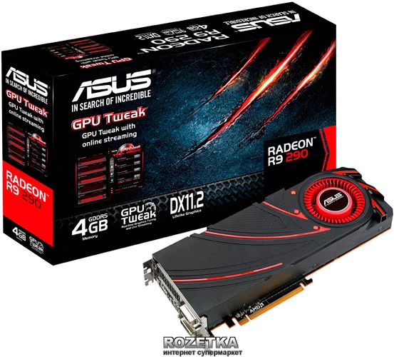 Відеокарта Asus PCI-Ex Radeon R9 290 4096 MB DDR5 (512bit) (947