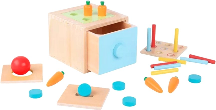 Kostka edukacyjna Tooky Toy Montessori 4 w 1 Sorter Nauka kolorów (6972633374497) - obraz 1