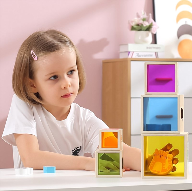 Піраміда Viga Montessori Nesting & Stacking Blocks Тварини (6971608445729) - зображення 2