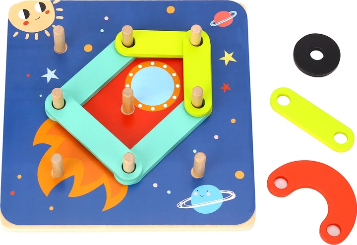Gra edukacyjna Tooky Toy Zwierzęta Bloki Kołki Wzory (6972633371625) - obraz 3