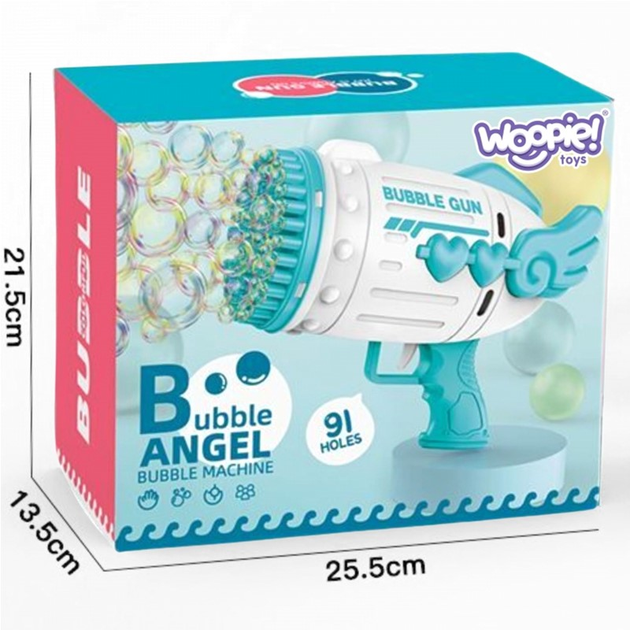 Набір для створення мильних бульбашок Woopie Пістолет Bubble Angel Блакитний (5906280650506) - зображення 3