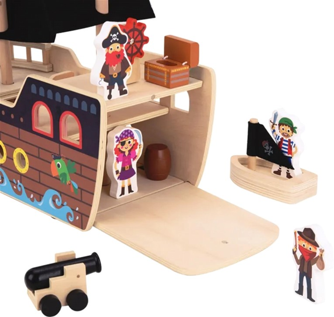 Statek piracki Tooky Toy Drewniany z figurkami (6972633377894) - obraz 5