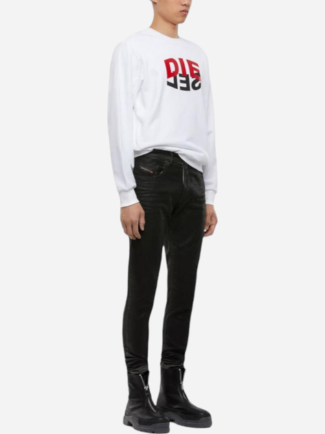 Bluza bez kaptura męska Diesel S-GIRK-N80 A008090IAJH100 XL (6US) Biała (8059010118467) - obraz 3