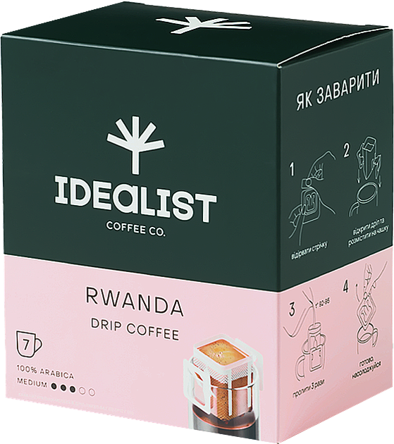 Акція на Кава мелена Дріп-пакет Idealist Coffee Co Руанда 7 шт х 12 г від Rozetka