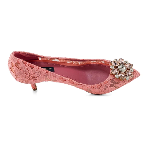 Женские туфли - лодочки Bellucci из кружева Taormina с брошью Dolce&Gabbana Rainbow 37.5 (24.1 cm) розовые CD0066AL1988H200 - Фото 7 Женские туфли - лодочки Bellucci из кружева Taormina с брошью Dolce&Gabbana Rainbow 37.5 (24.1 cm) розовые CD0066AL1988H200 - изображение 7