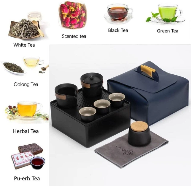 Набір Gongfu Travel Tea Set Black для чайної церемонії на 9 предметів (234D3FBB46F4) - зображення 4
