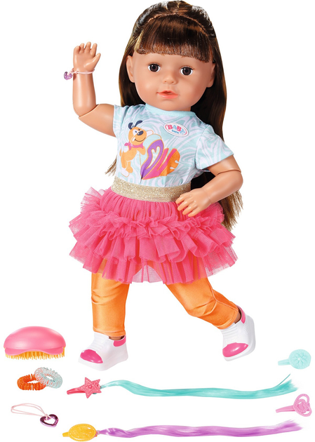 Lalka bobas Baby Born Sister Play & Style brunetka 43 cm (4001167835371) - obraz 1