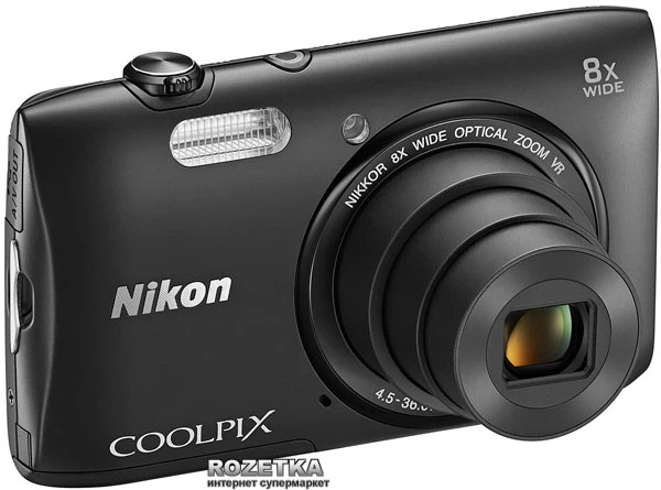 Фотоаппарат Nikon Coolpix S3600 Black (VNA551E1) купить на ROZETKA