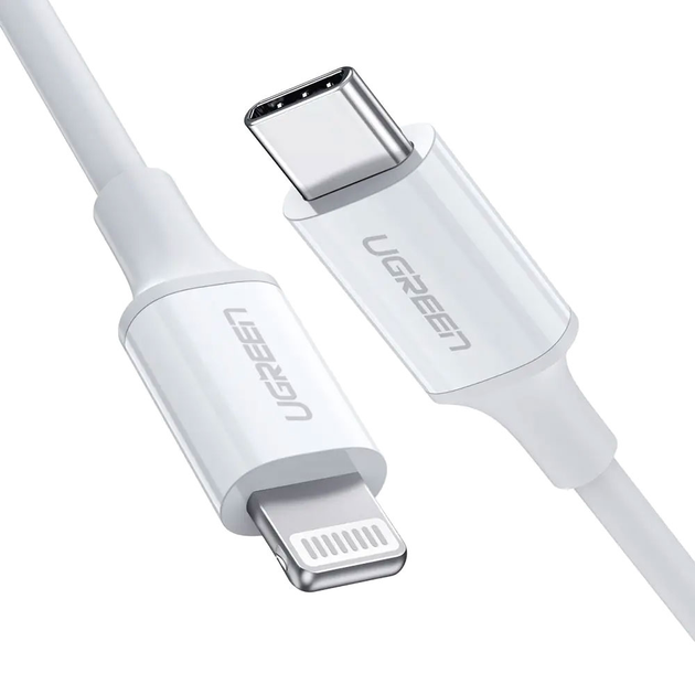 Кабель Ugreen USB Type-C - Apple Lightning 1 м MFi Білий (US171/10493) - зображення 1