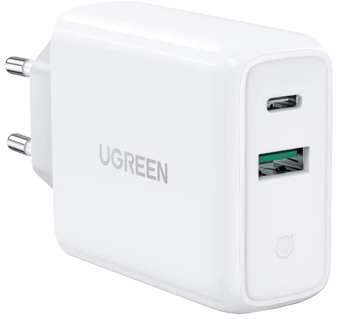 Ładowarka sieciowa Ugreen CD170 36W USB + ładowarka Type-C Biała (UGR-60468) - obraz 1