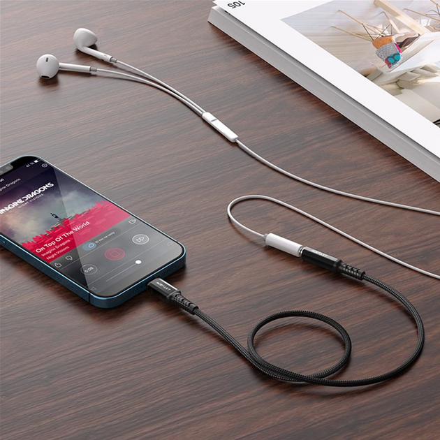 Кабель Acefast C1-05 Lightning to 3.5 мм aluminum alloy headphones adapter cable Black (AFC1-05B) - зображення 3