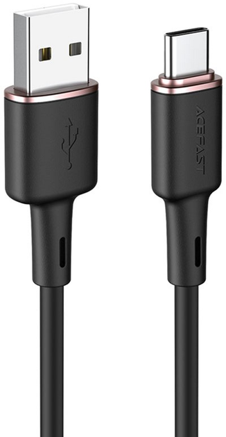 Kabel Acefast C2-04 USB do Type-C 3A 1.2 m złącza silikonowo-cynkowe Czarny (AFC2-04B) - obraz 1