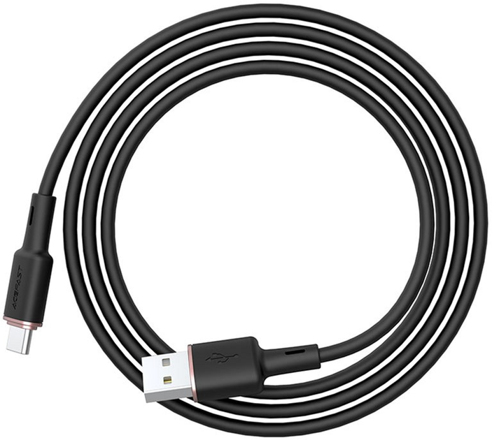 Kabel Acefast C2-04 USB do Type-C 3A 1.2 m złącza silikonowo-cynkowe Czarny (AFC2-04B) - obraz 2