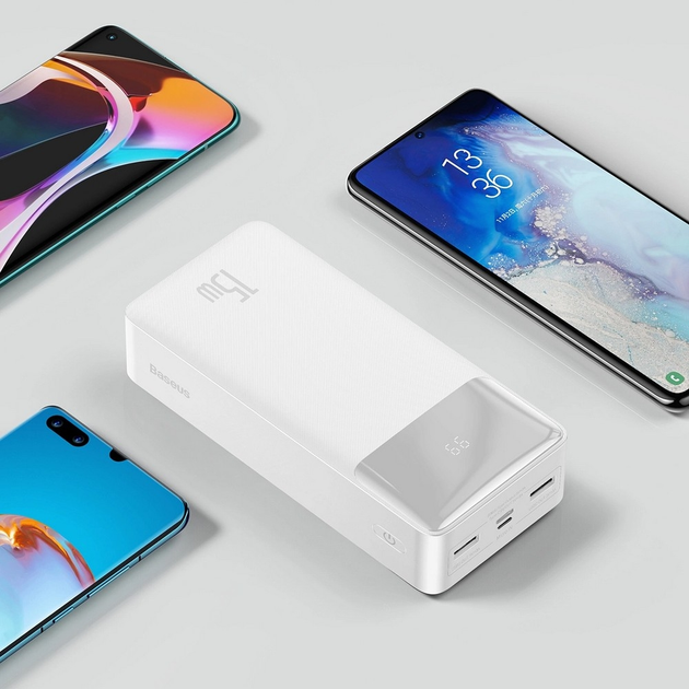 Powerbank Baseus Bipow Overseas 30000 mAh Biały (PPBD050202) - obraz 9
