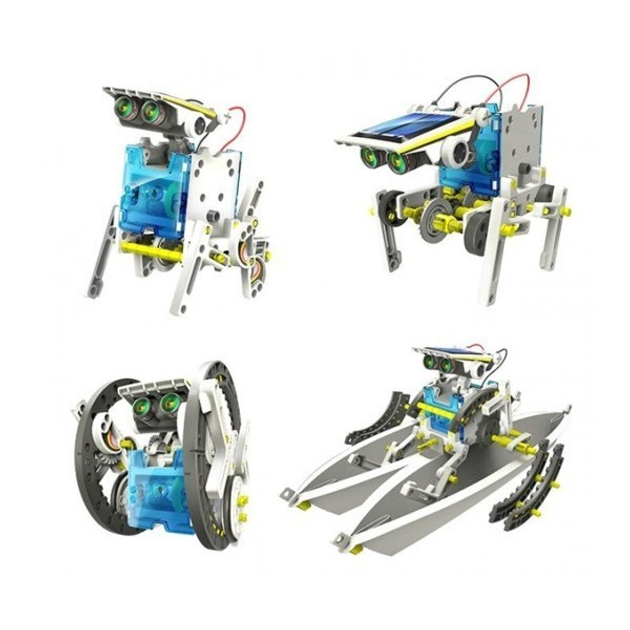 Детский конструктор робот трансформер Solar Robot Kit 14 в 1 развивающий с солнечной панелью и моторчиком (085g) - изображение 6