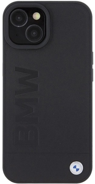 Etui BMW Leather Hot Stamp do iPhone 15 Plus Black (3666339170820) - obraz 1