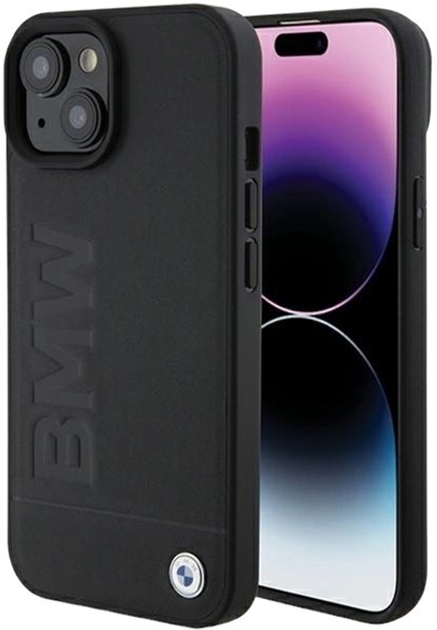 Панель BMW Leather Hot Stamp для iPhone 15 Plus Black (3666339170820) - зображення 4