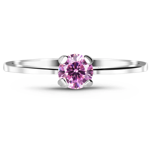 Серебряное кольцо с розовым фианитом Горох К2094ЦР 15р. - Фото 2 Серебряное кольцо с розовым фианитом Горох К2094ЦР 15р. - изображение 2
