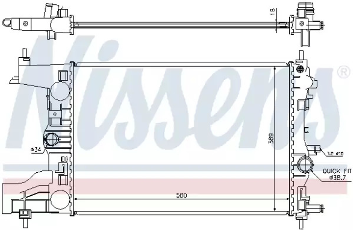 Радиатор охлаждения двигателя CHEVROLET CRUZE, OPEL ASTRA, NISSENS (630727) - изображение 1