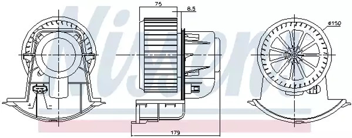 Вентилятор салона VW TRANSPORTER, NISSENS (87271) - изображение 1