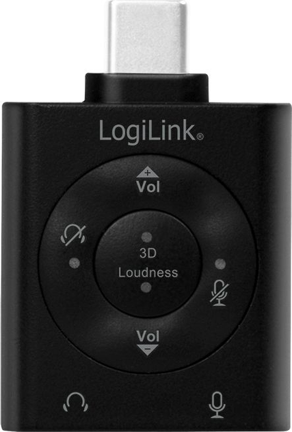 Аудіоадаптер LogiLink USB-C на 2 x jack 3.5 mm 7.1 (4052792059847) - зображення 2