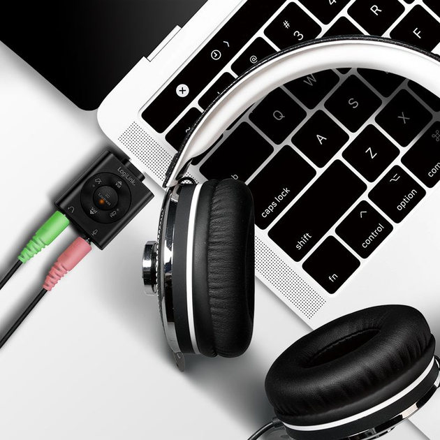 Аудіоадаптер LogiLink USB-C на 2 x jack 3.5 mm 7.1 (4052792059847) - зображення 5